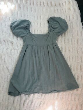 Altar'd State Puff-Sleeve Dress in Sage Size XS